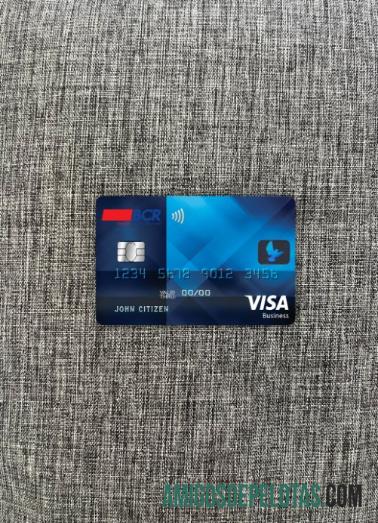 Costa Rica Cartão de visita Visa do Banco da Costa Rica (BCR) Photolook Front exemplo